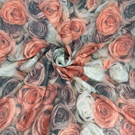 Georgette Floral Silk Saree | SSGF304