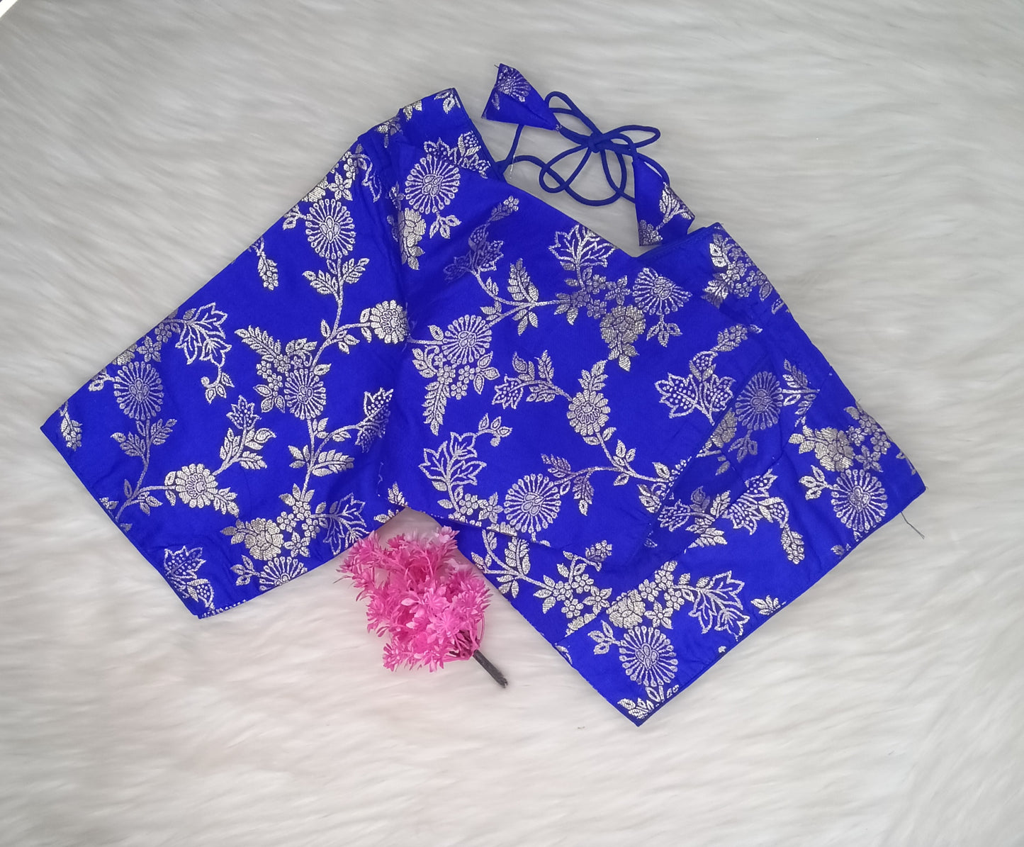 Readymade Blouse Deep Blue & Silver | SSRB316