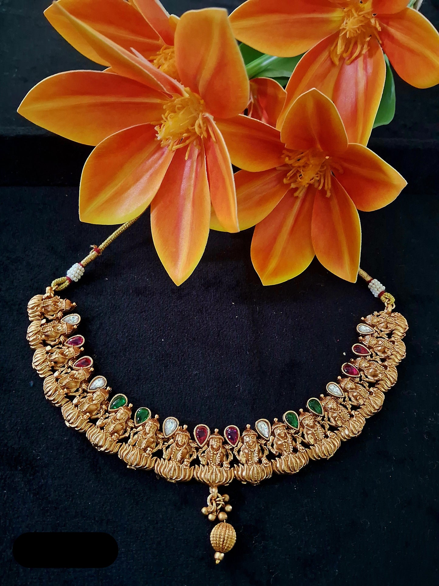 Goddess Lakshmi Haram Kundhan & Kemp Set | SSKT031