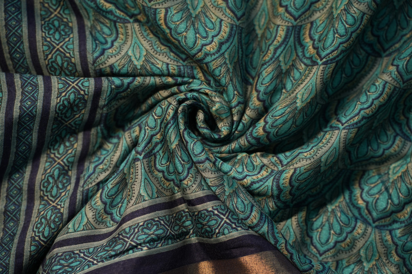 Soft Ajrakh Malai Cotton Saree | SSMC217