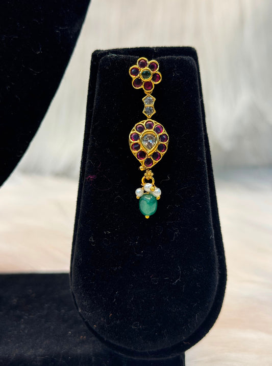 Floral Paisley Ruby & Emerald Necklace Set B10 | SSFP74