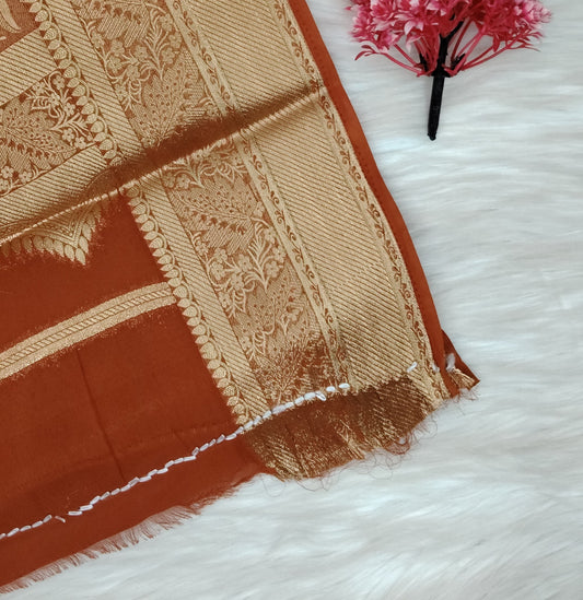 Georgette Contrast Saree | SSGS422