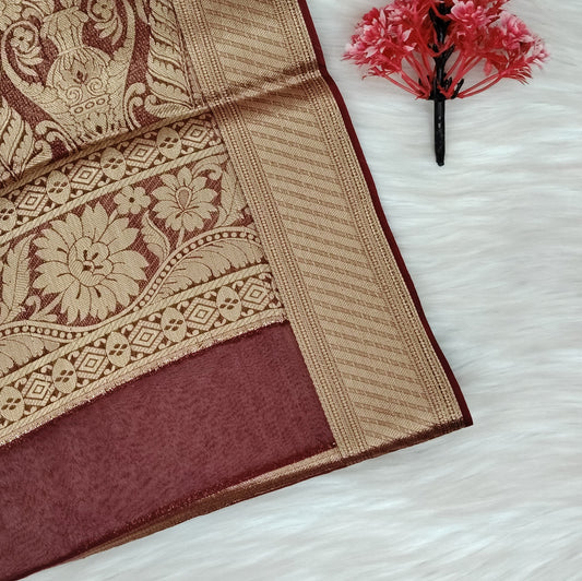 Georgette Contrast Saree | SSGS422