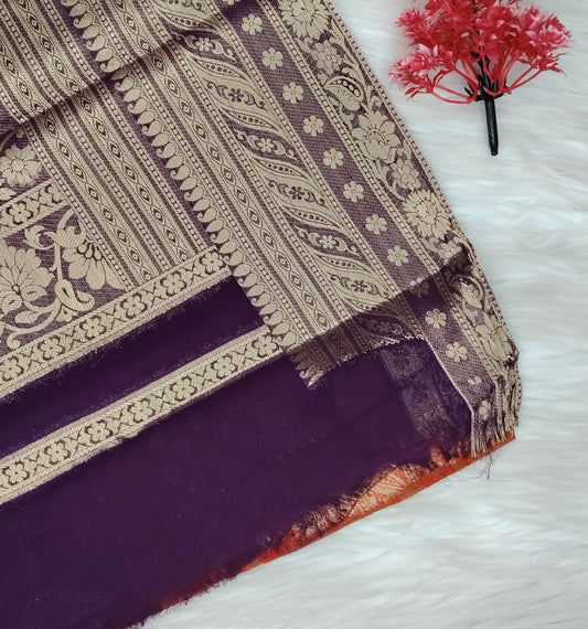 Georgette Contrast Saree | SSGS422