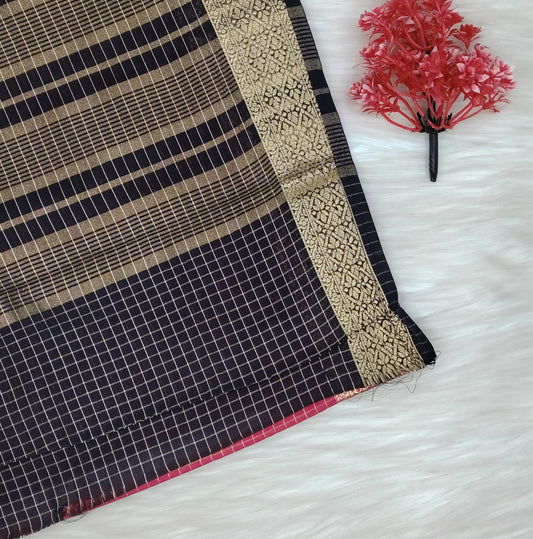 Grape Georgette Contrast Saree | SSGG424
