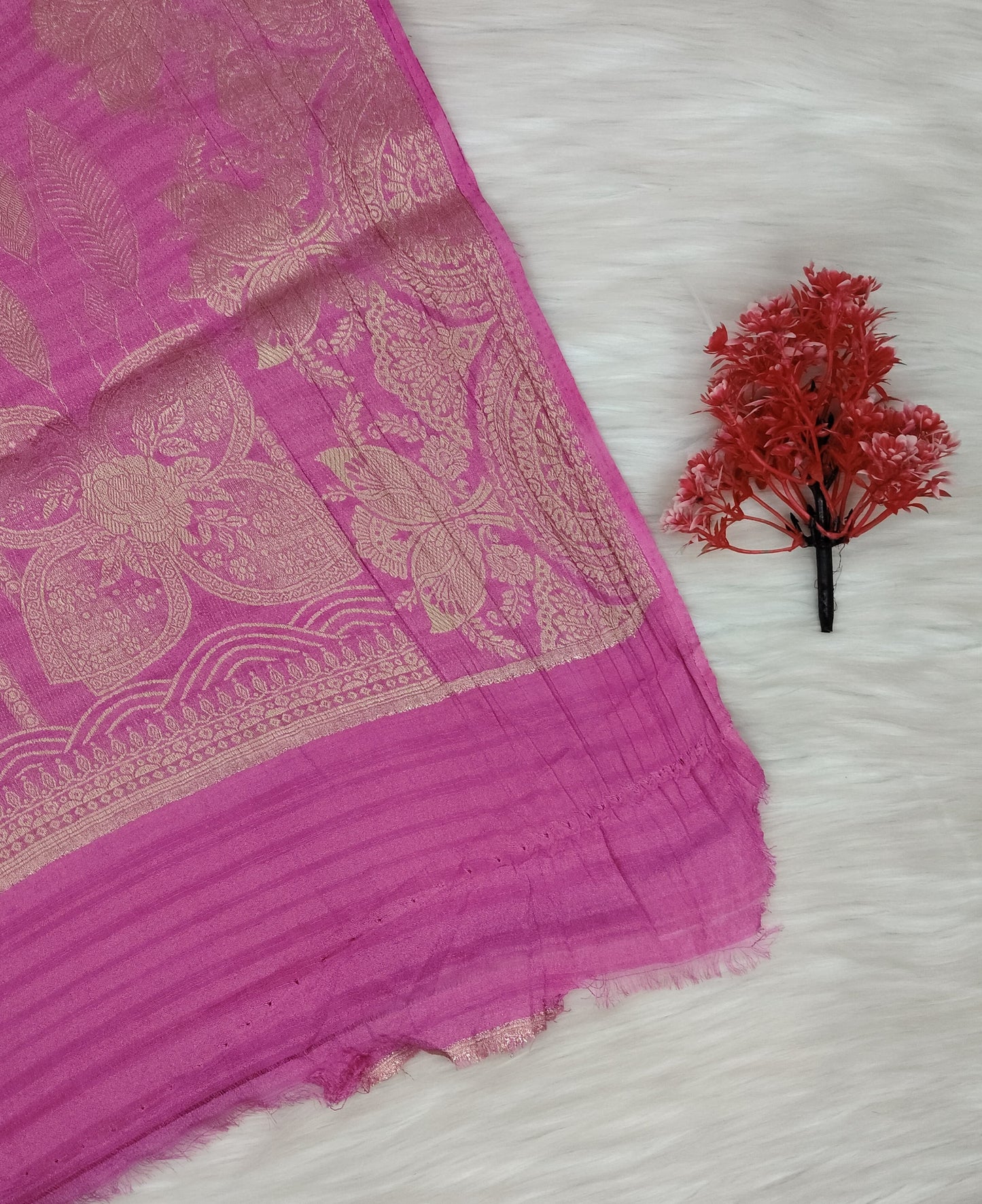 Grape Georgette Contrast Saree | SSGG424
