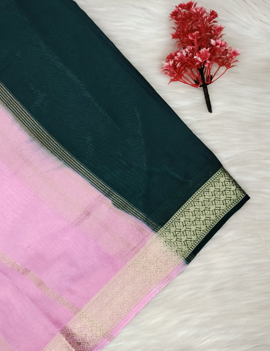 Ajrak Print Silk Saree | SSAP426