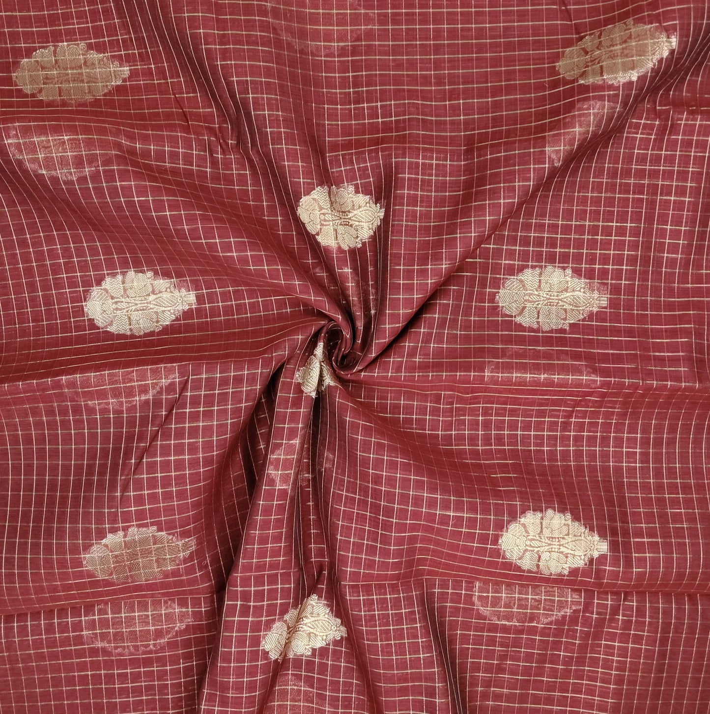 Cotton Checked Oaks Saree | SSCC436