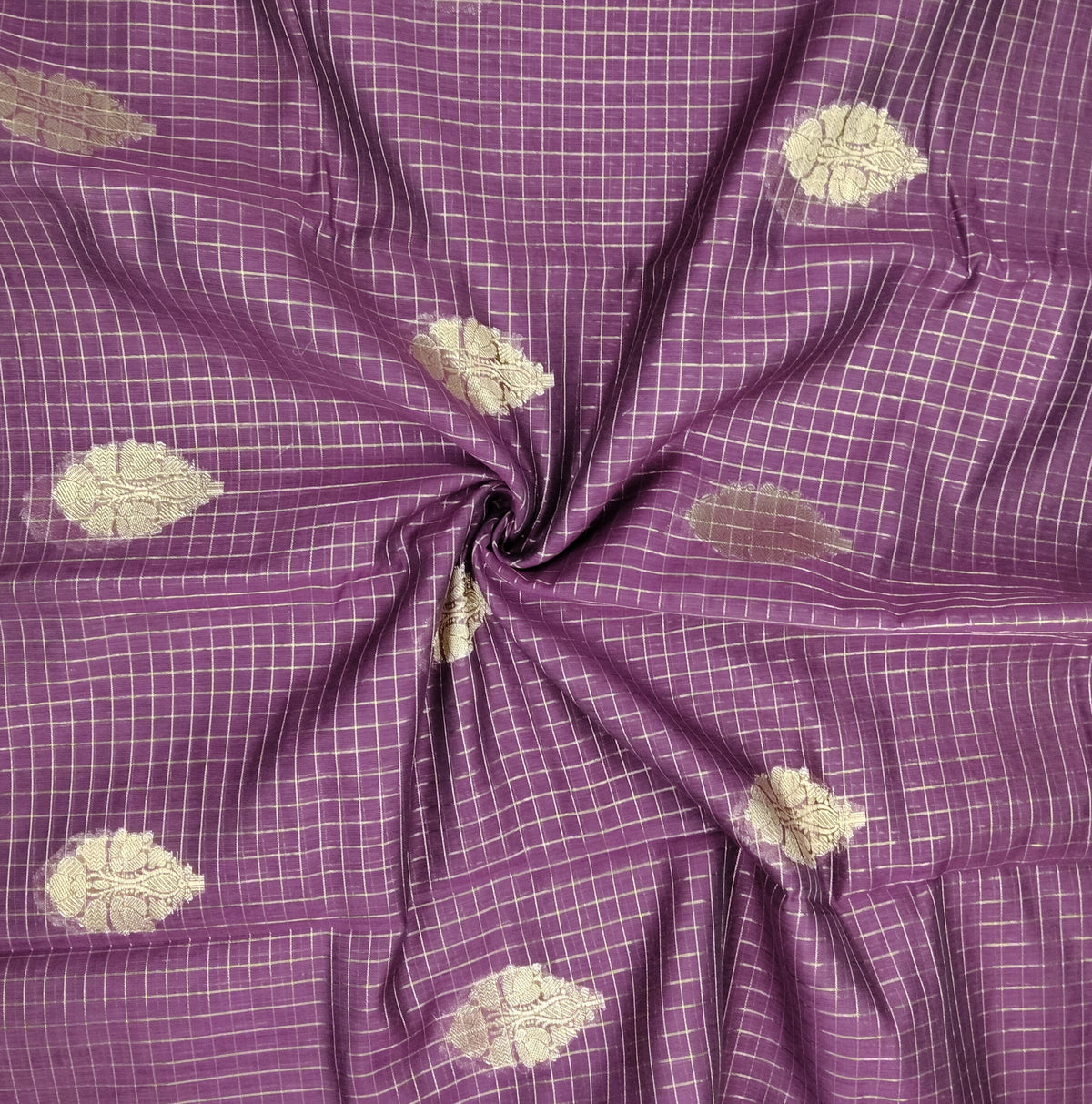 Cotton Checked Oaks Saree | SSCC436