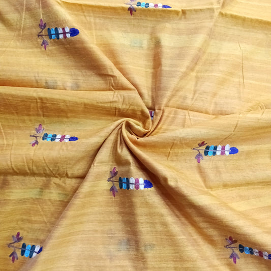 Tussar Jamdani Silk Yellow Saree | SSJY320