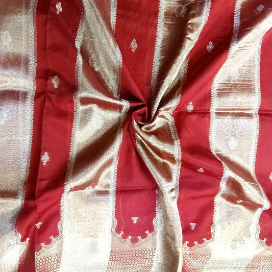Banarasi Tissue Wine Saree | SSBT322