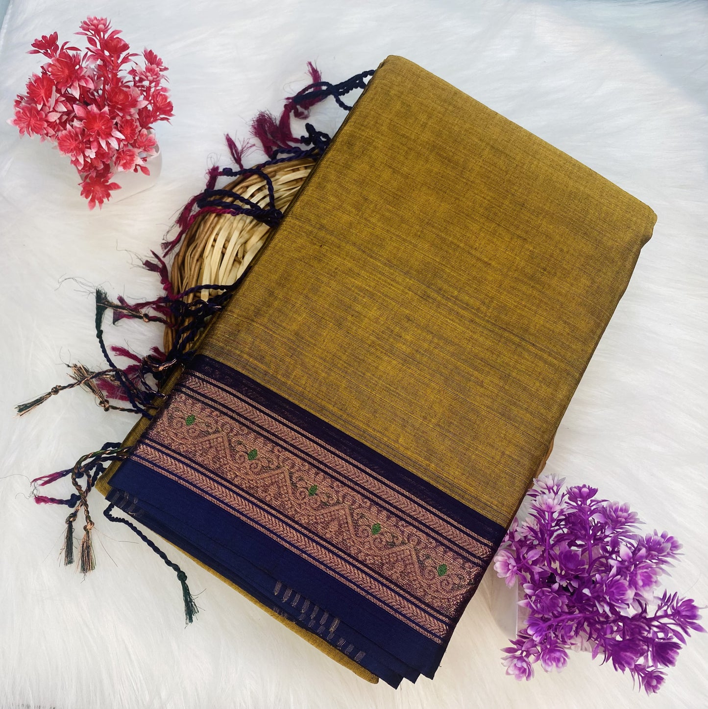Rich Temple Cotton Saree | SSCS171