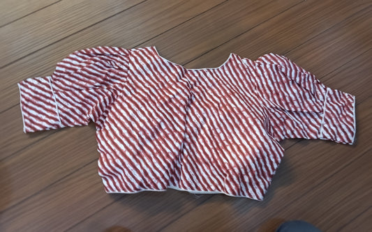 Readymade Blouse Red And White | SSRB316