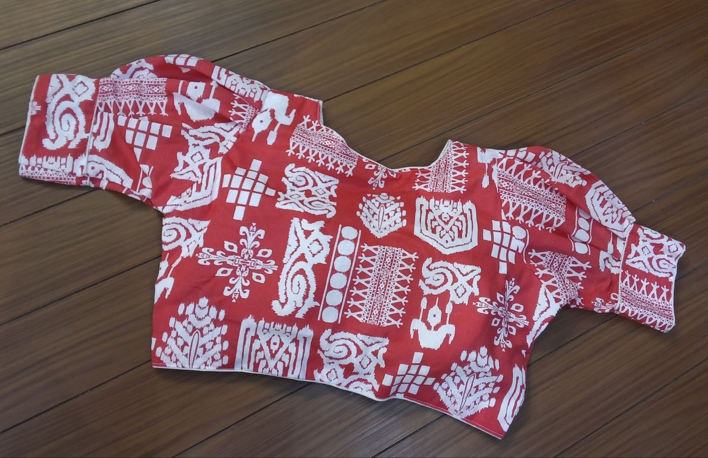 Readymade Blouse Red White | SSRB316