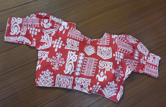 Readymade Blouse Red White | SSRB316