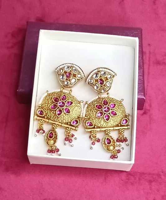 Lucentarts Exquisite Stone and Pearl Kundhan & Kemp Set | SSBL013