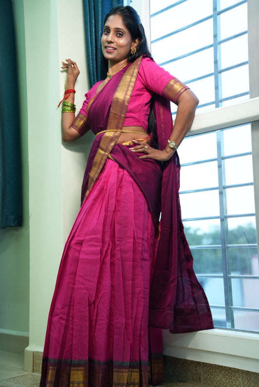 Temple Cotton Half Saree | SSHS212