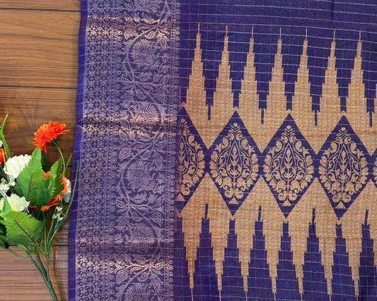 Chanderi Checks Silk Saree | SSCC374