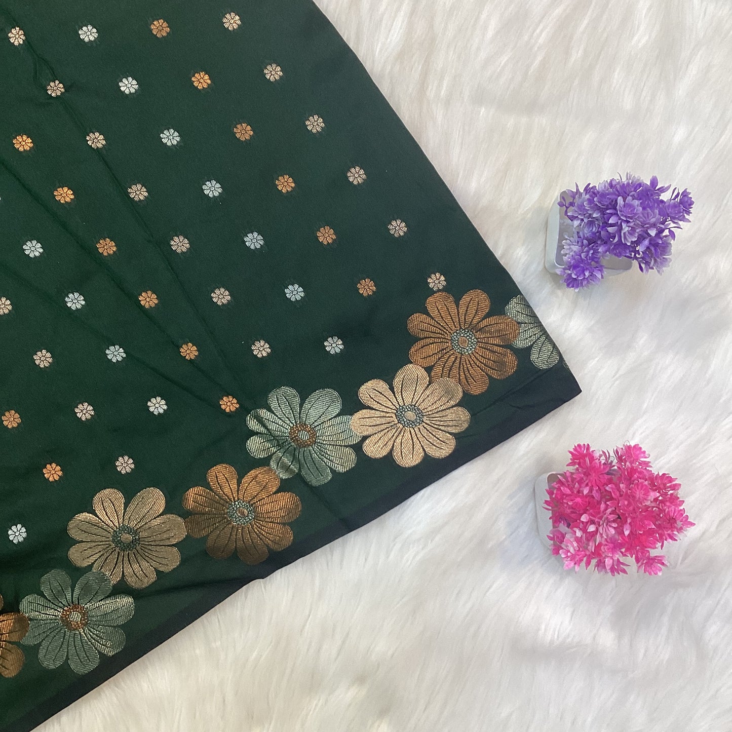 Flower Copper Silk Saree | SSCS248