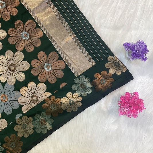 Flower Copper Silk Saree | SSCS248