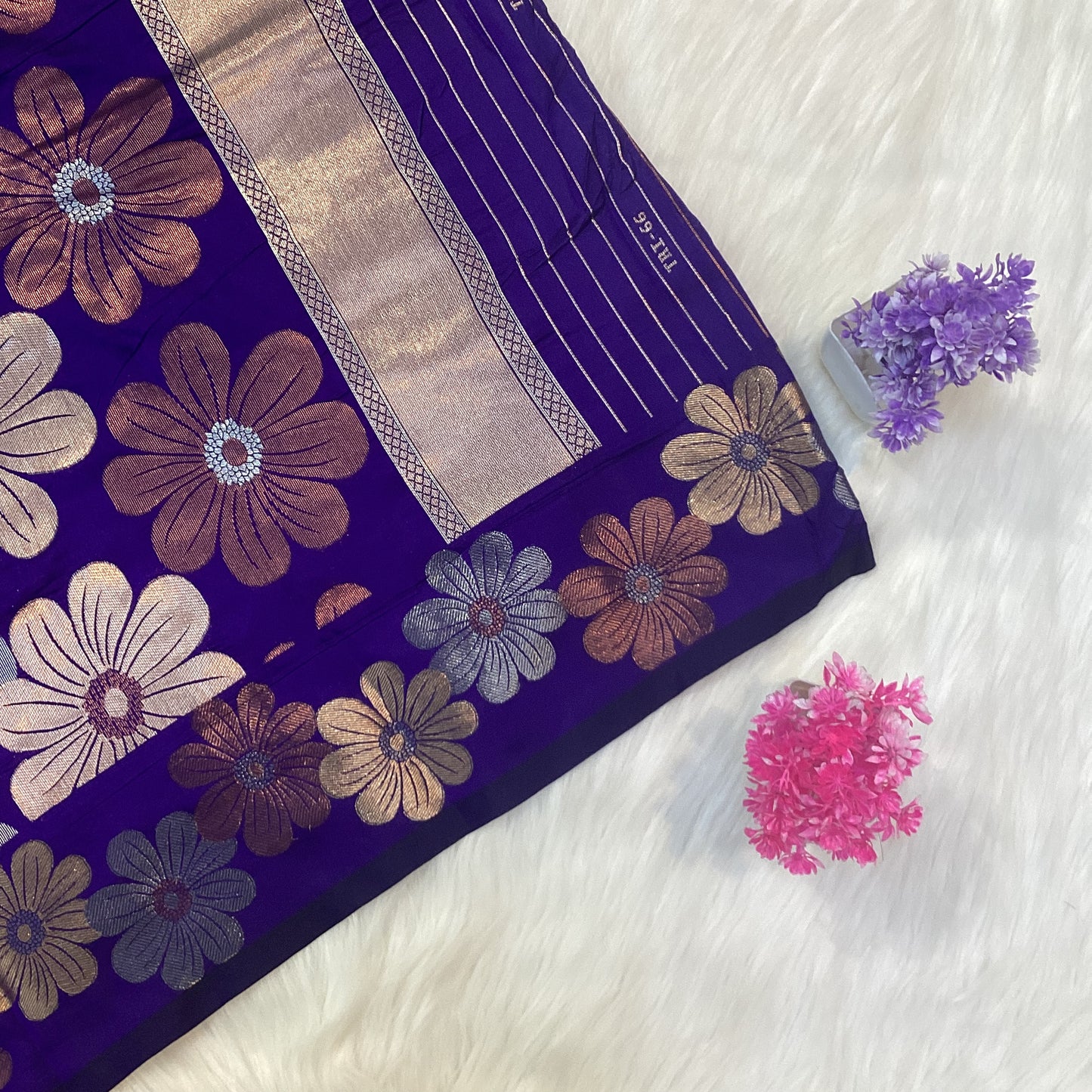 Flower Copper Silk Saree | SSCS248