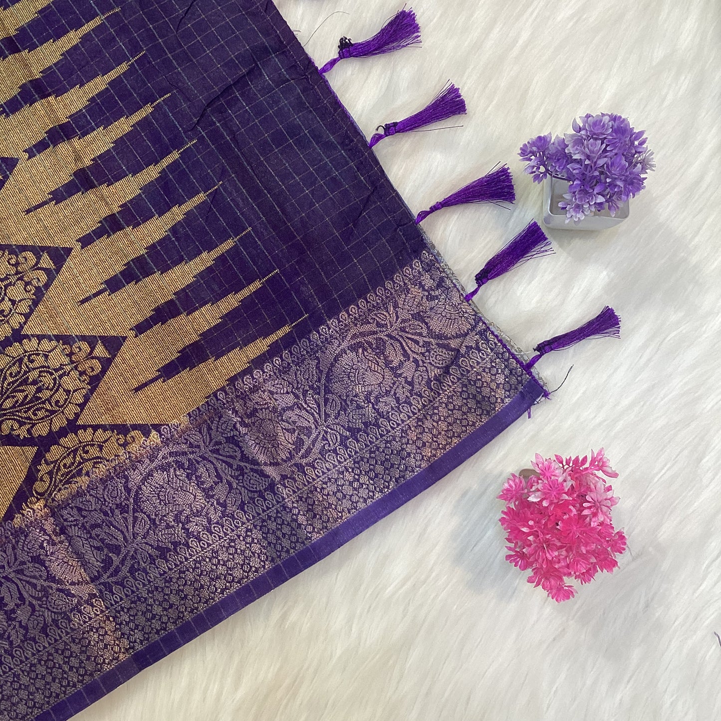 Chanderi Checks Saree | SSCC249