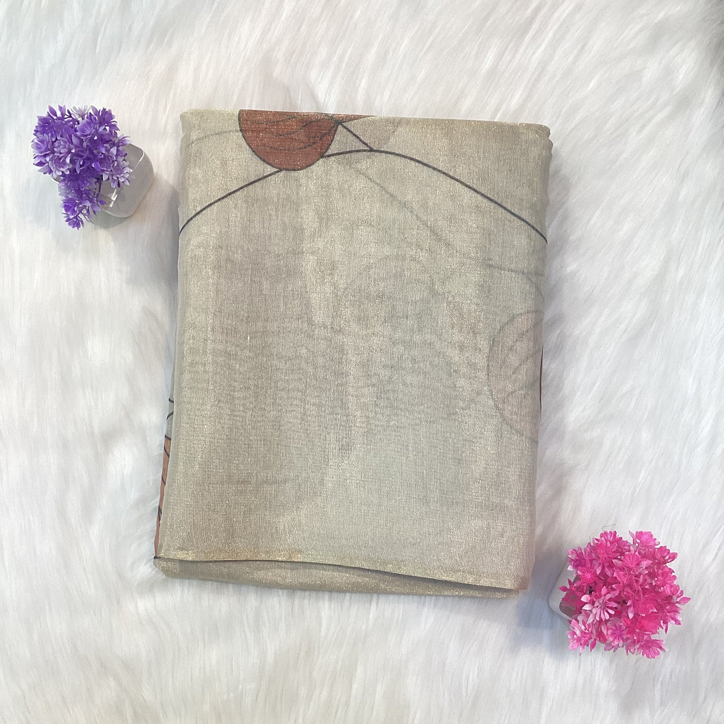 Tissue White Tussar Saree | SSWT250