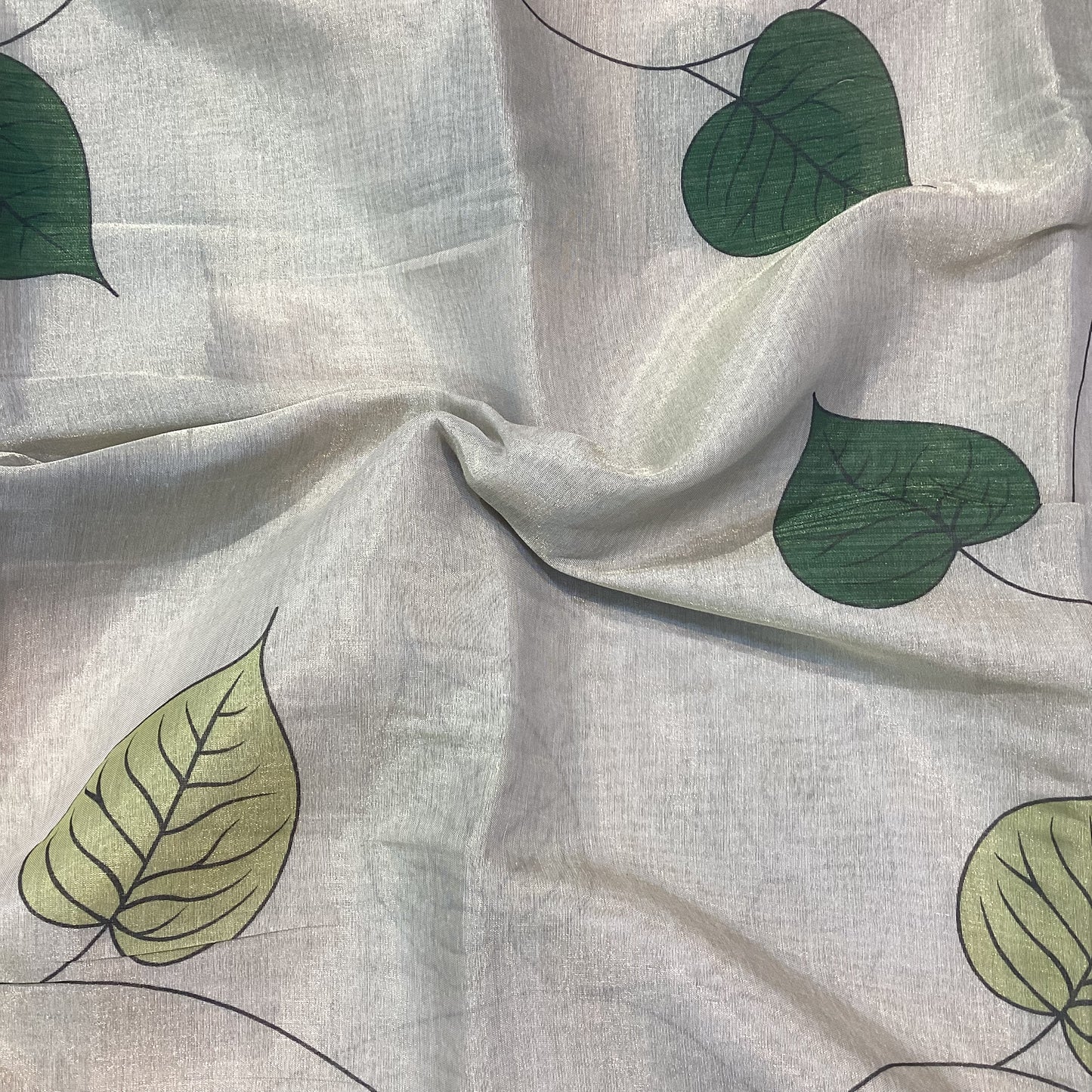 Tissue White Tussar Saree | SSWT250