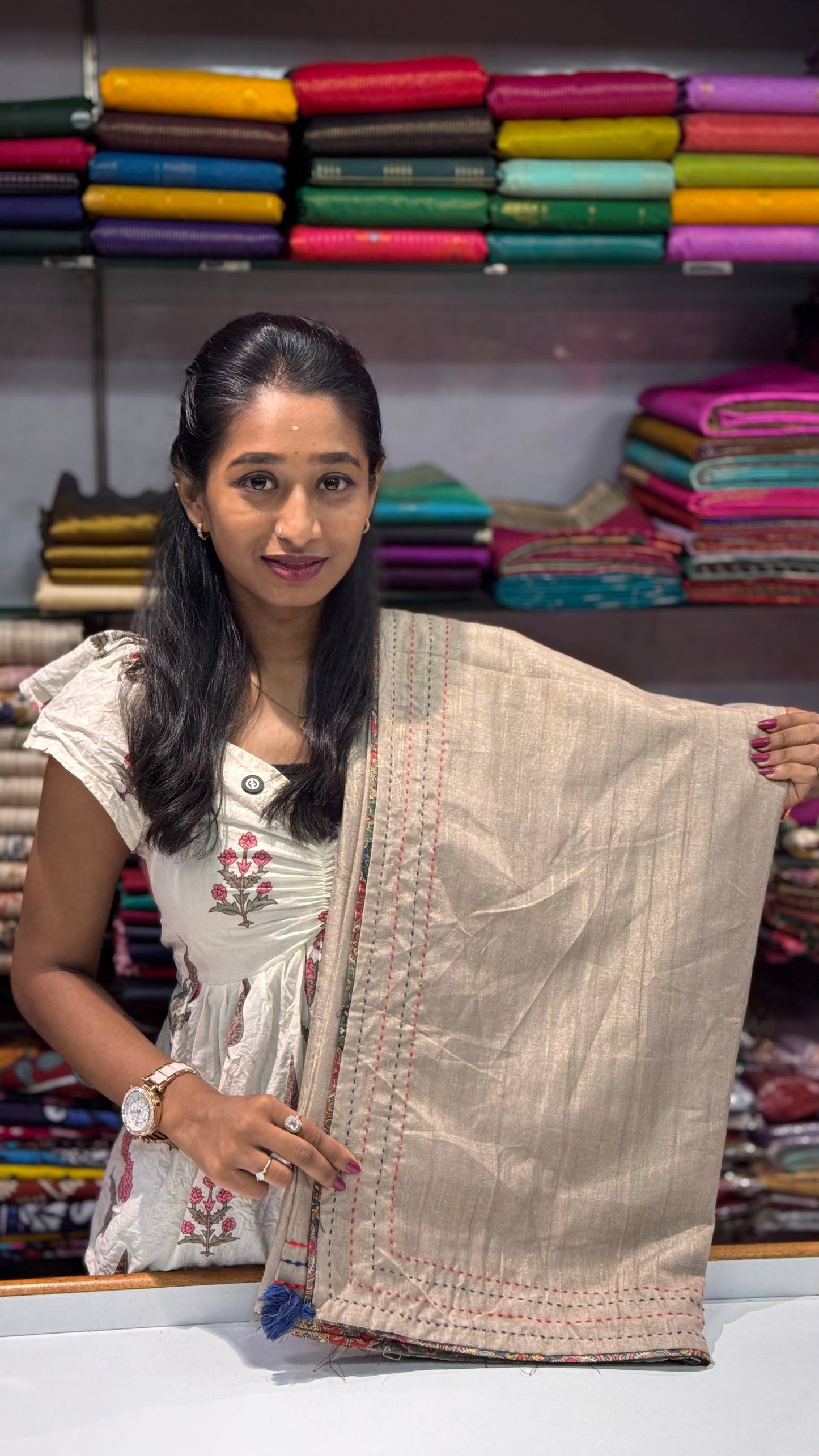 Kantha Embroidery Saree | SSCS324