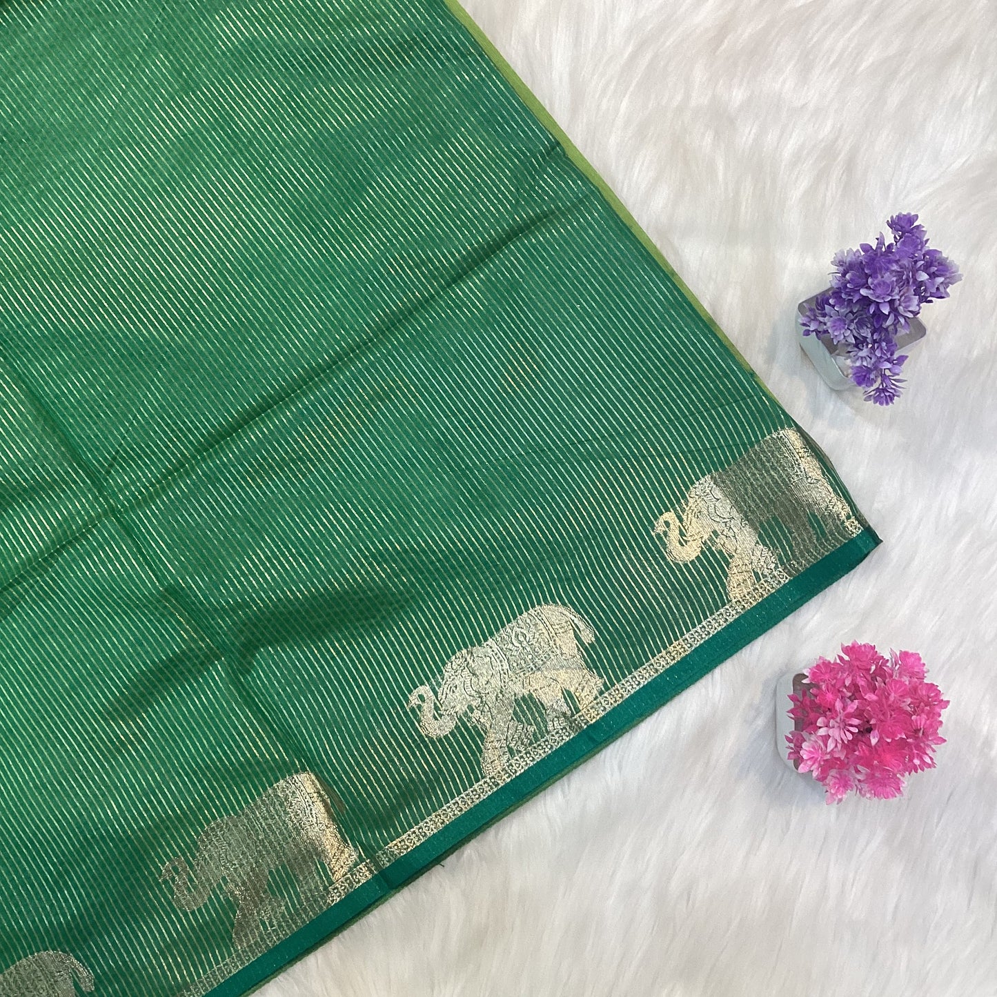 Elephant Tussar Silk Saree | SSTS254