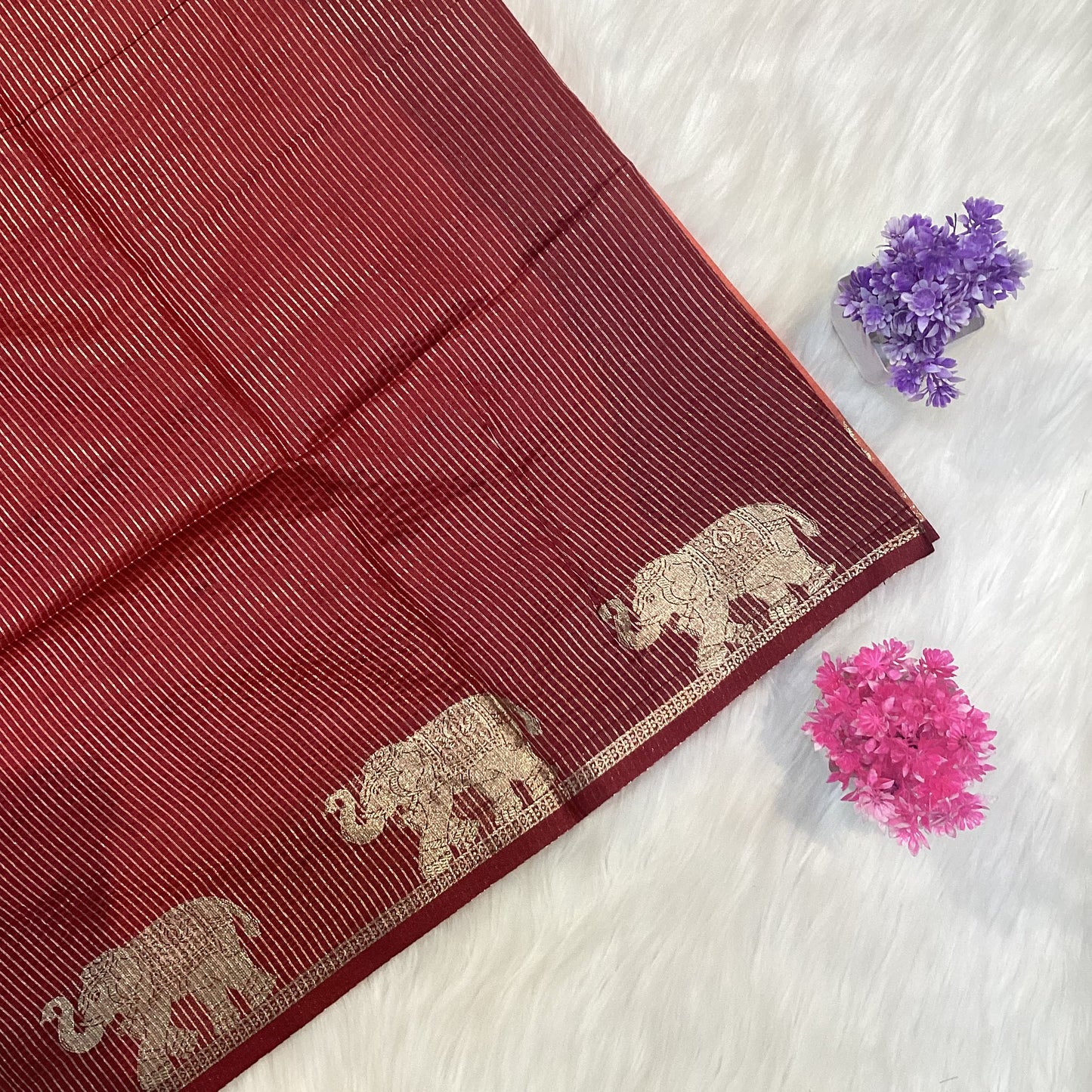 Elephant Tussar Silk Saree | SSTS254