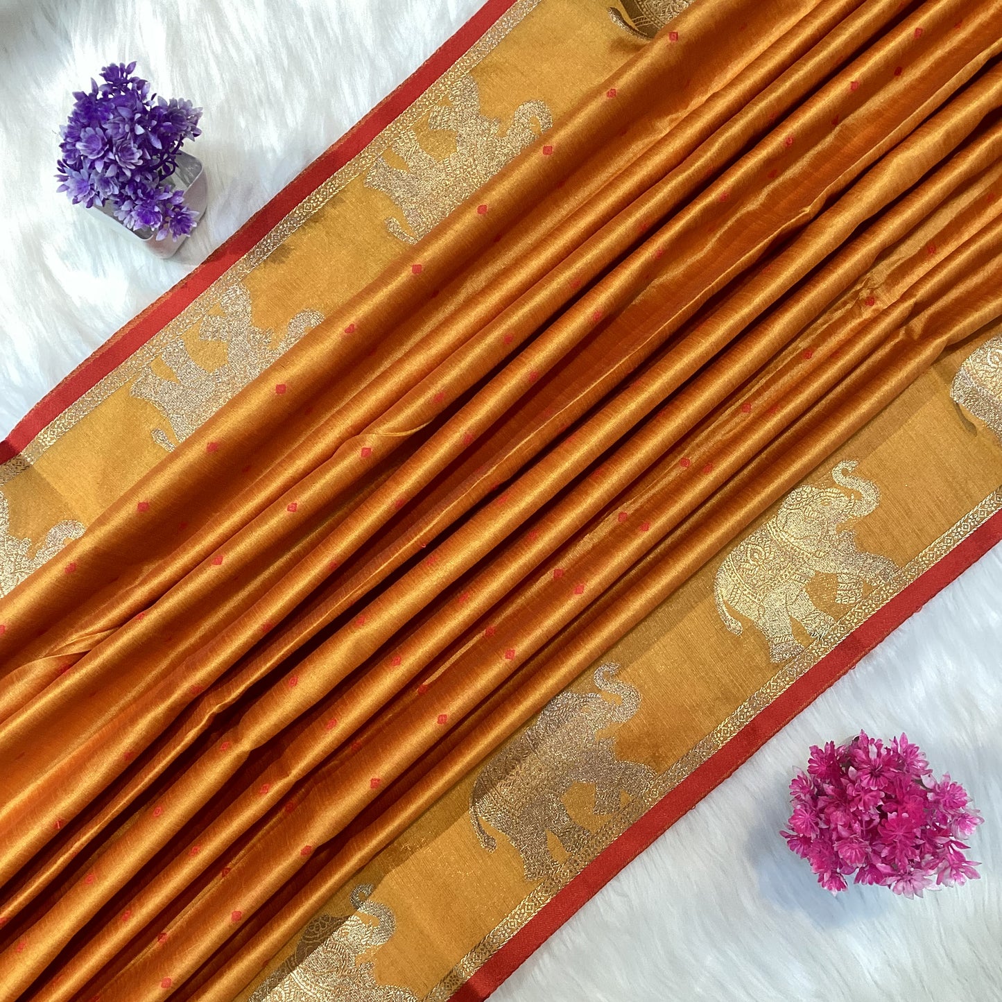 Elephant Tussar Silk Saree | SSTS254