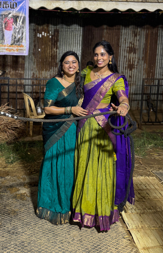 Temple Cotton Half Saree | SSHS212