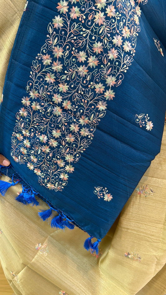Tissue Kota Embroidery Saree | SSBS342
