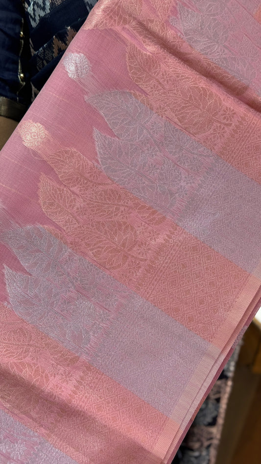 Kamala Cotton Salmon Pink Saree | SSKC338