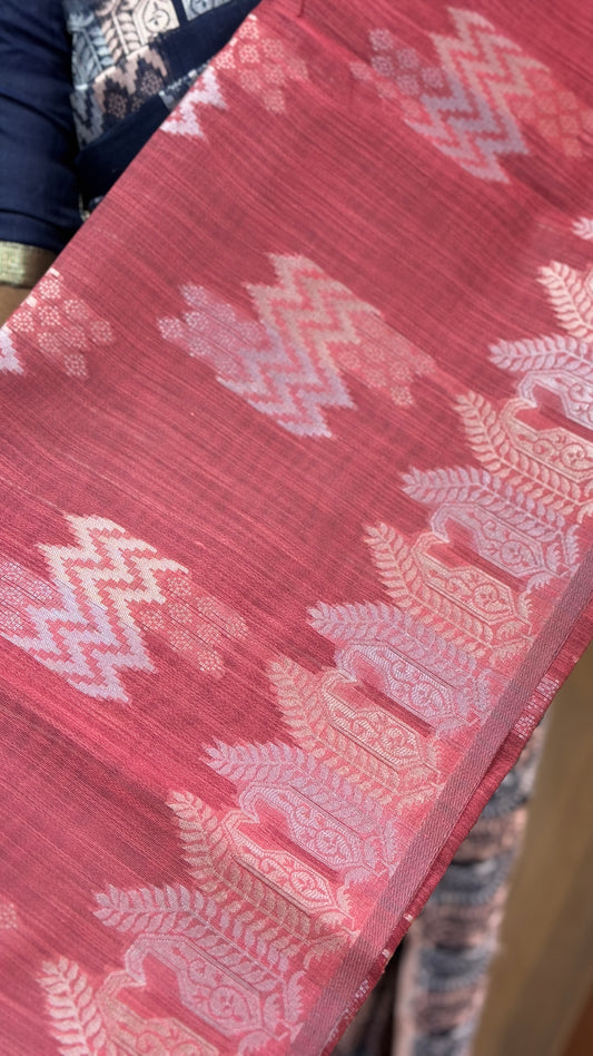 Kamala Cotton Rose Gold Saree | SSKC338