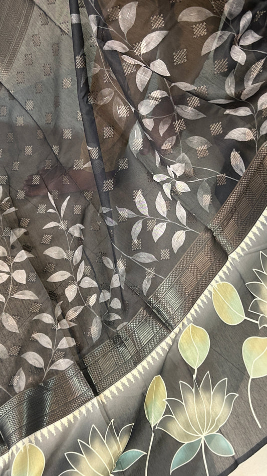 Floral Lotus Contemporary Saree | SSFL341