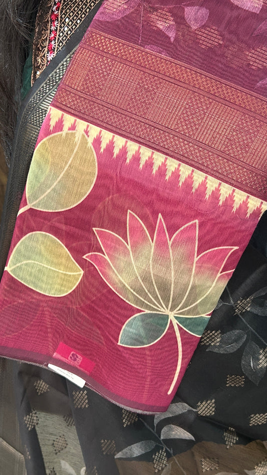 Floral Lotus Contemporary Saree | SSFL341