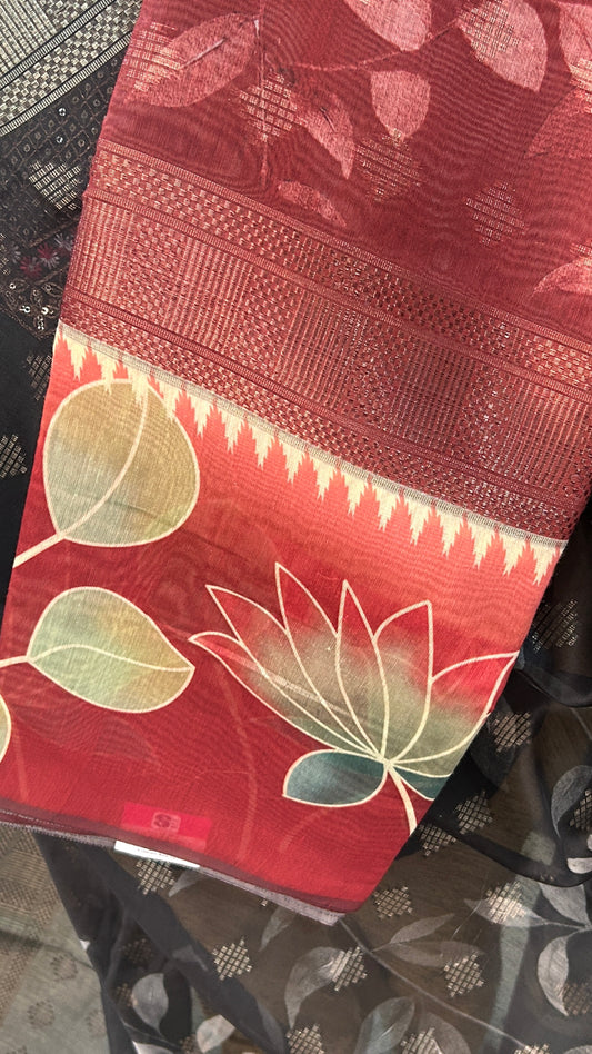 Floral Lotus Contemporary Saree | SSFL341