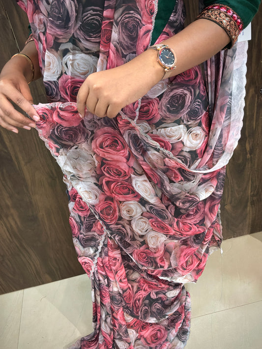 Georgette Floral Silk Saree | SSGF304