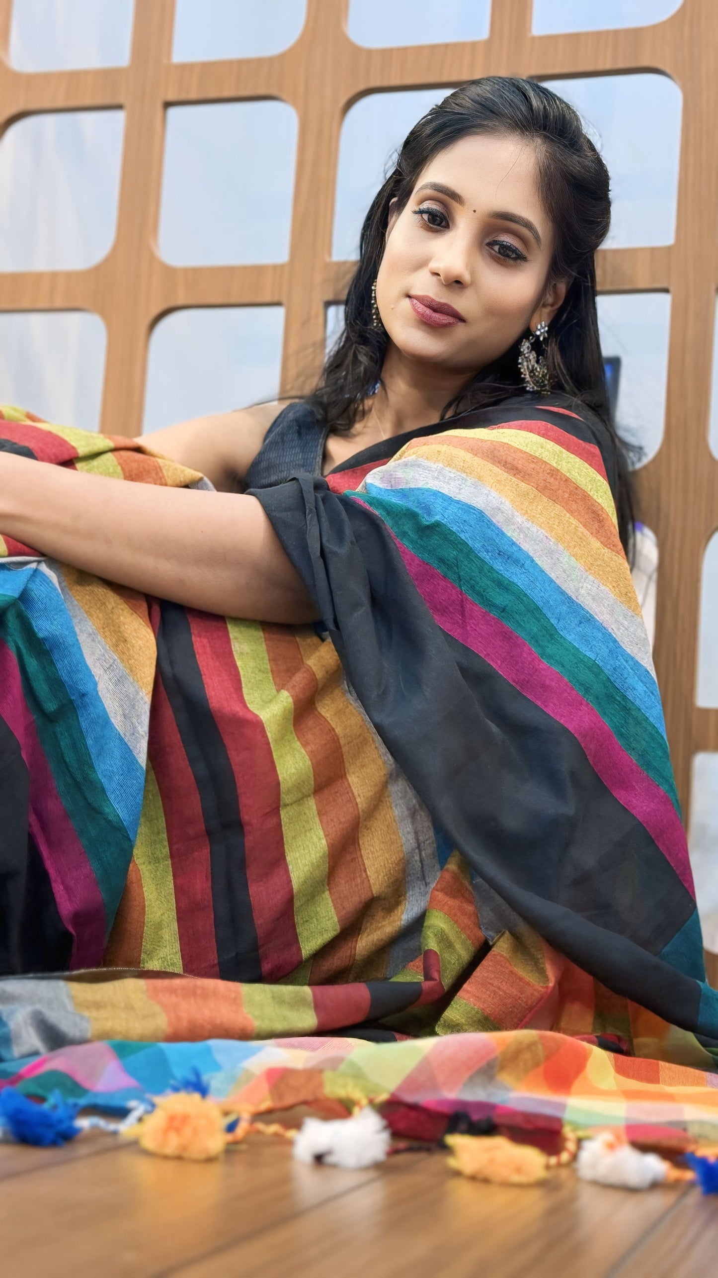 Pim Pom Mul Cotton Saree | SSDS277