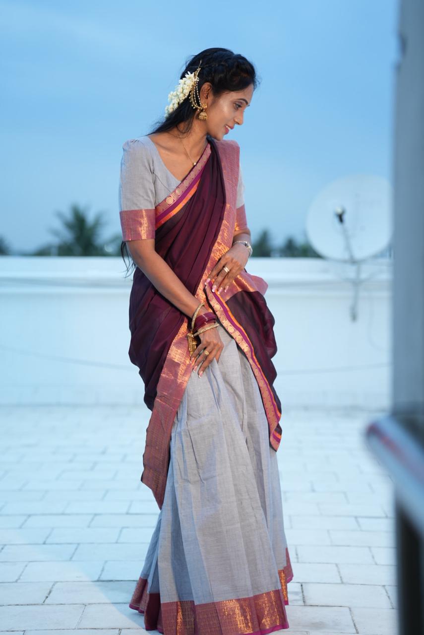 Temple Cotton Half Saree | SSHS212