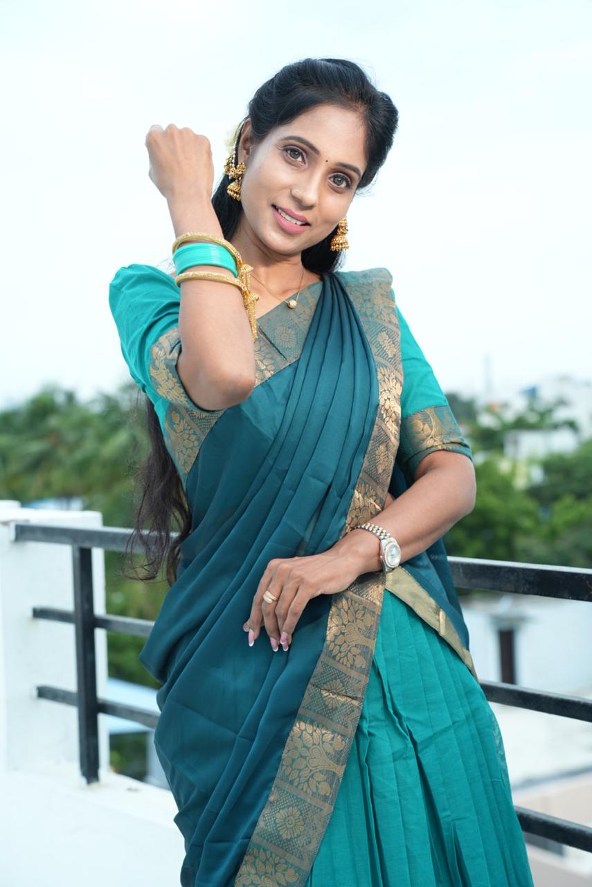 Temple Cotton Half Saree | SSHS212