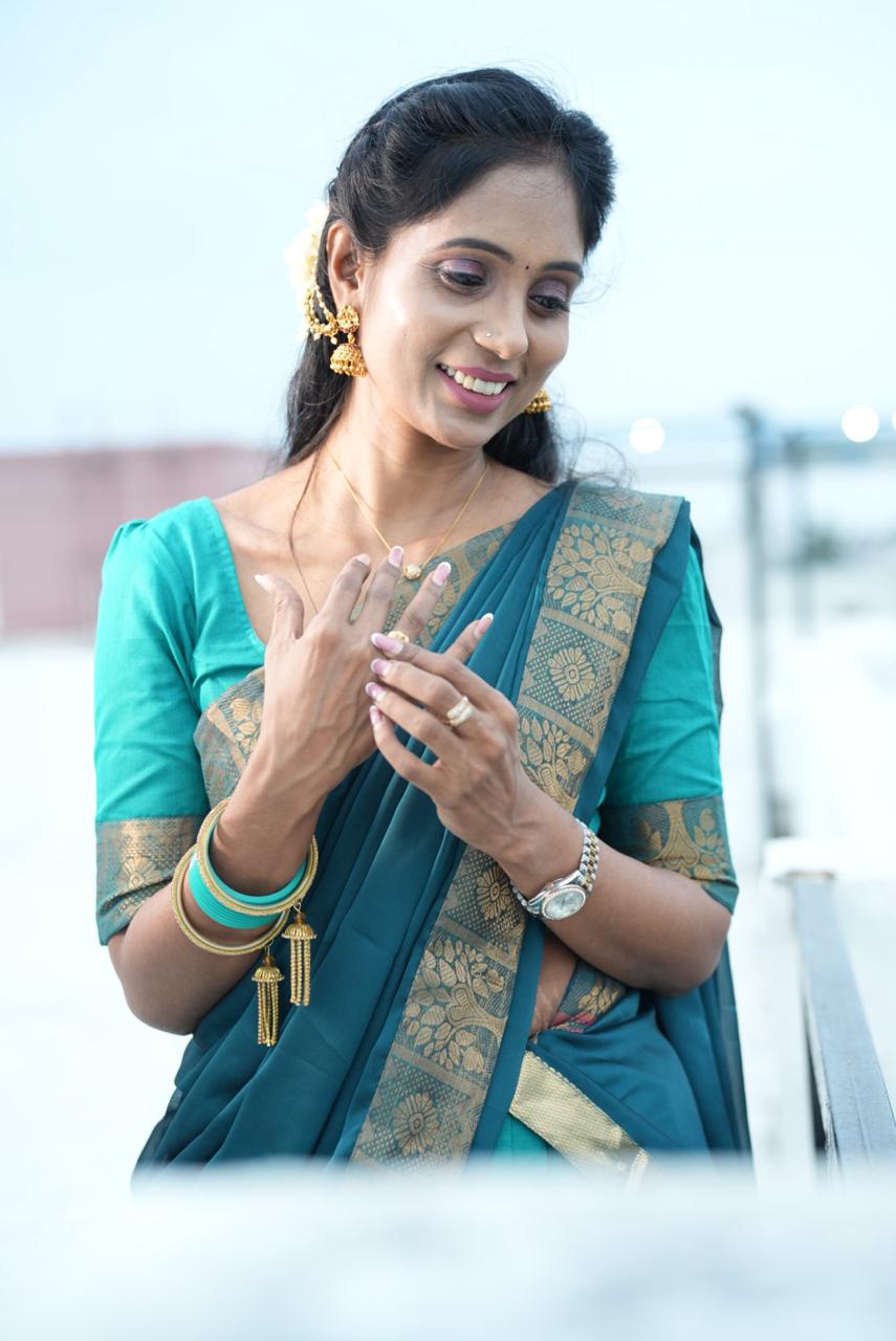 Temple Cotton Half Saree | SSHS212