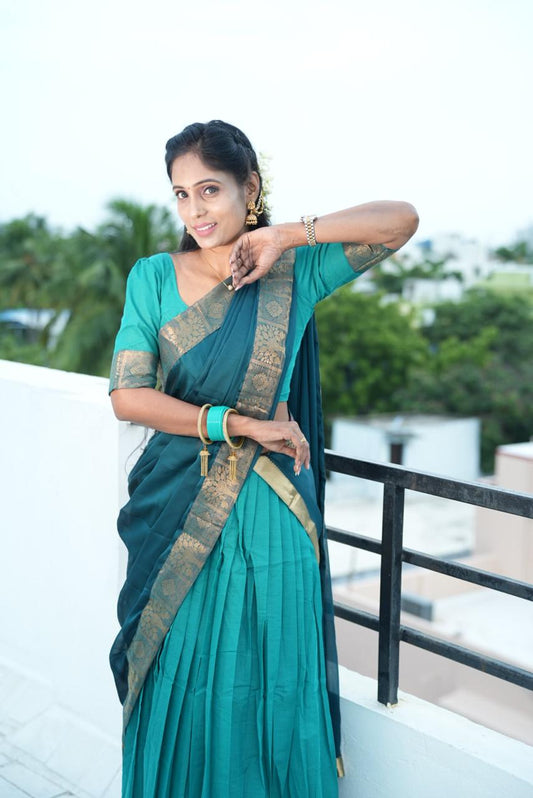 Temple Cotton Half Saree | SSHS212