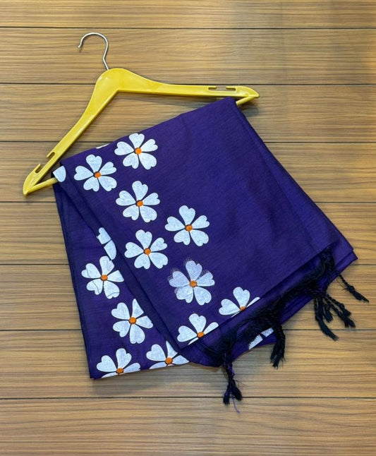 Soft Cotton Hand Print Saree | SSKC369