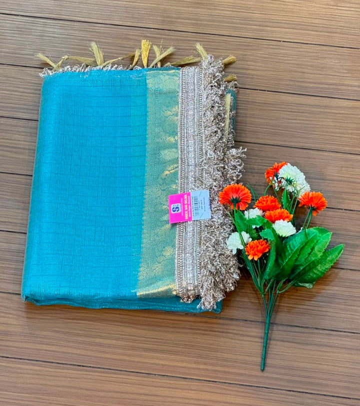 Fancy Tissue Lace Border Saree | SSLT395