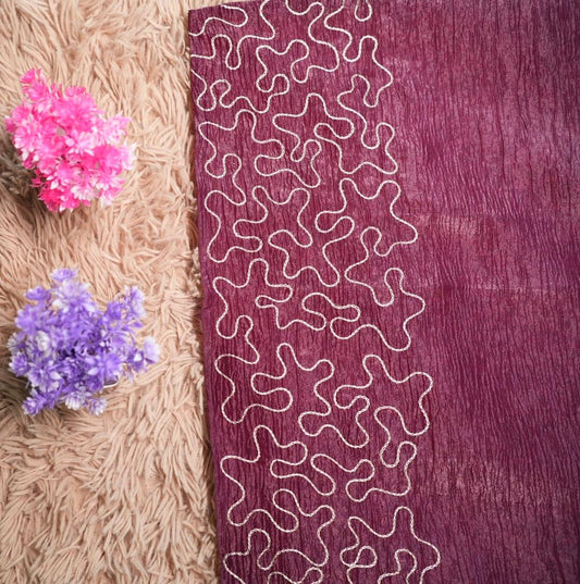 Crush Applique Saree | SSAS166