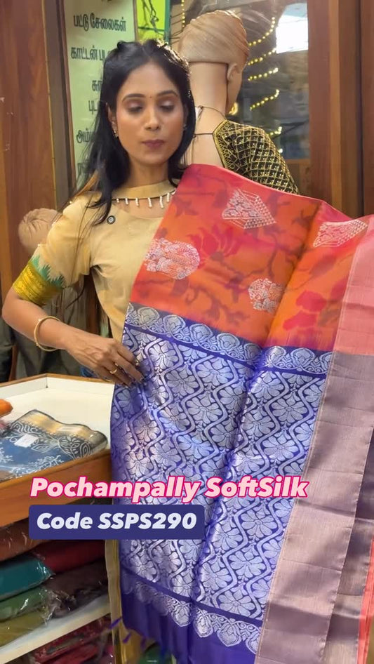 Code SSPS290/ Pochampally Soft Silk Sarees / 8072695269/6382196976 / Nanganallur 7904537159/ Annanag
