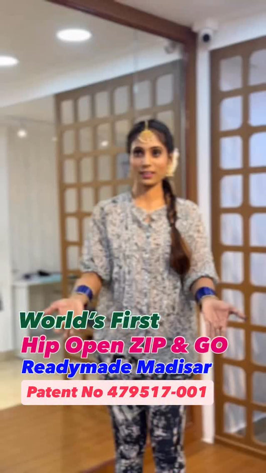 World’s First HIP OPEN ZIP & GO Readymade Madisar / with washroom use / Sreesaisilks Nanganallur/ An